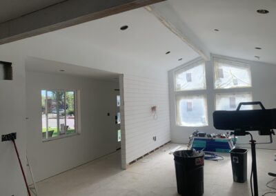 Living room remodel with large windows in Arvada, CO