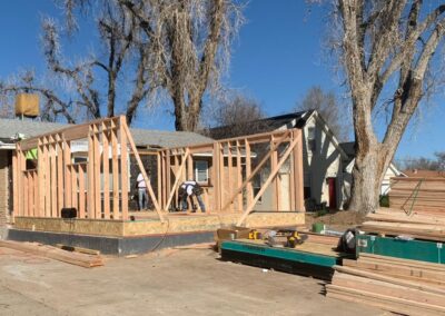 Home addition in framing.